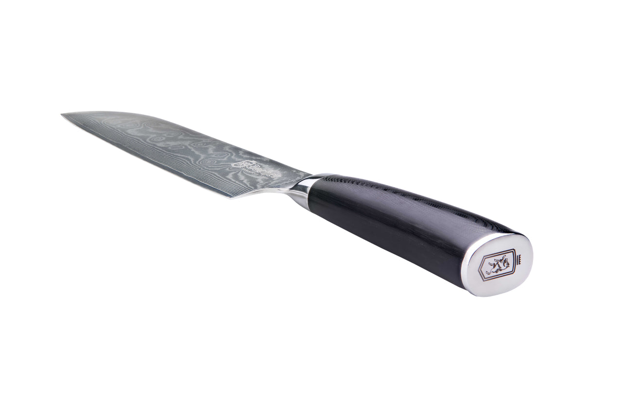Nóż santoku, stal damasceńska 18 cm, czarny