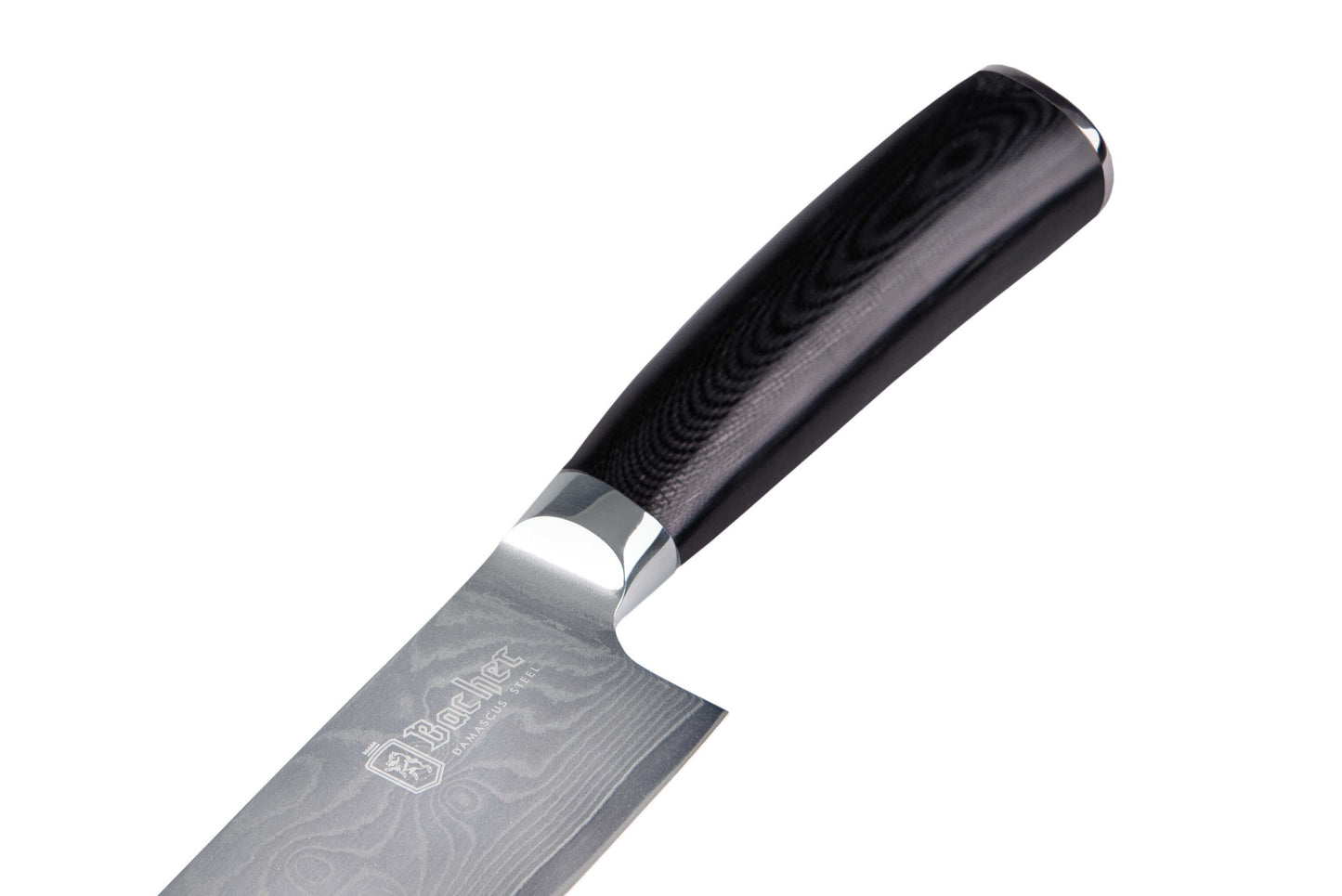 Santoku knife, Damascus steel 18 cm, black