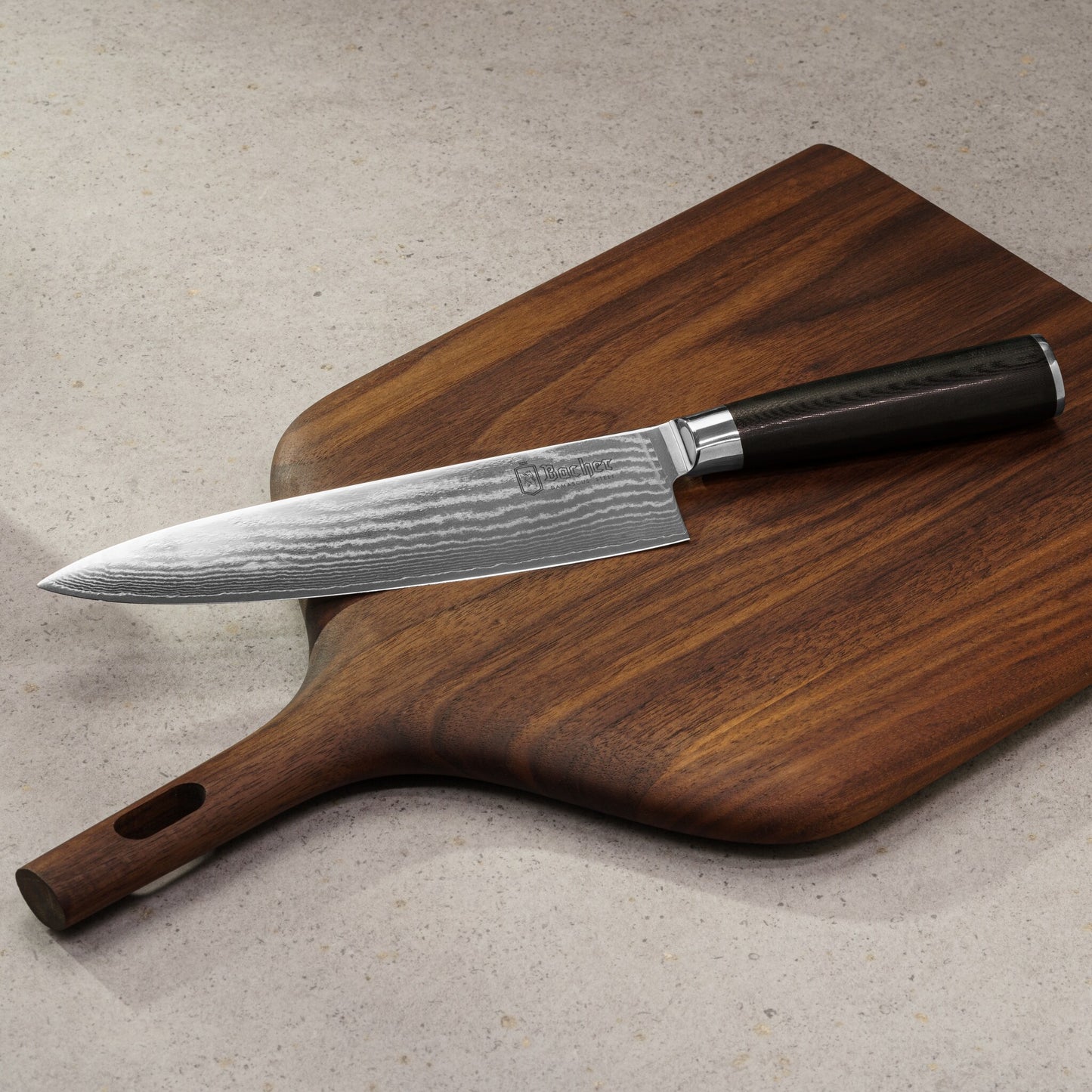 Chef's knife, Damascus steel 20 cm, black