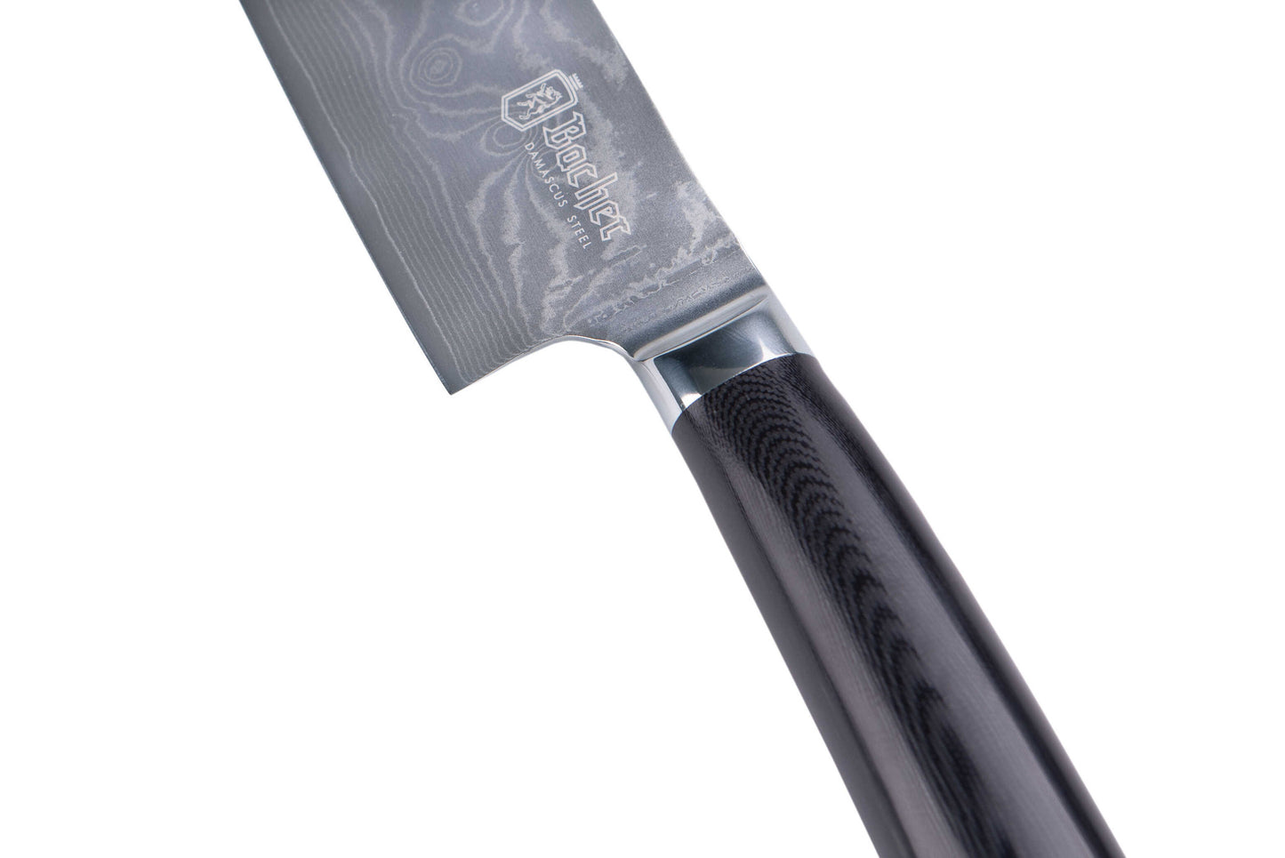 Santoku knife, Damascus steel 18 cm, black