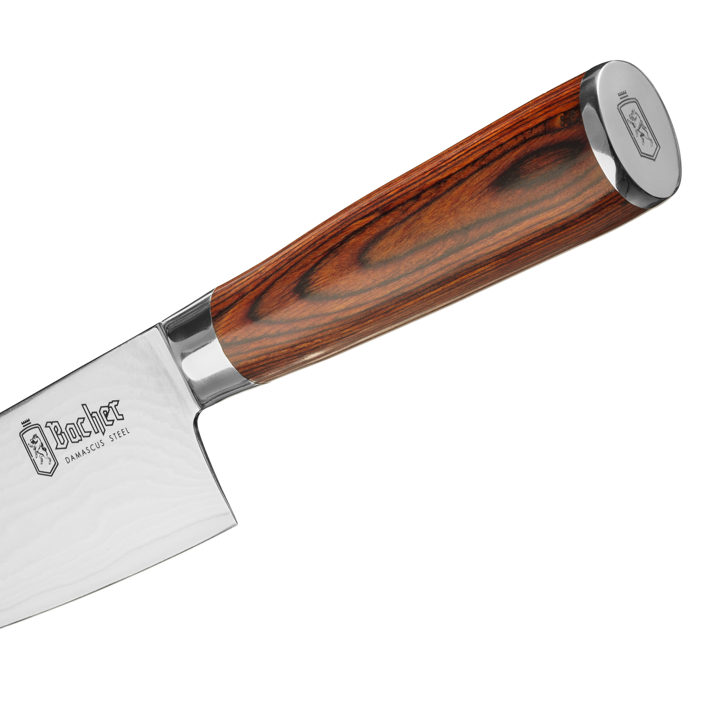 Chef's knife, Damascus steel 20 cm, brown