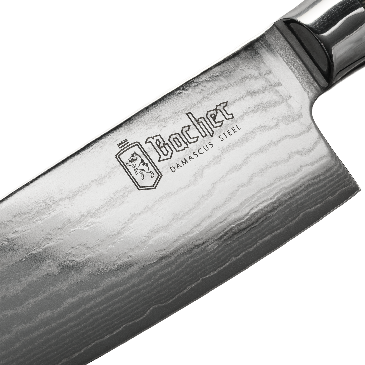 Chef's knife, Damascus steel 20 cm, brown