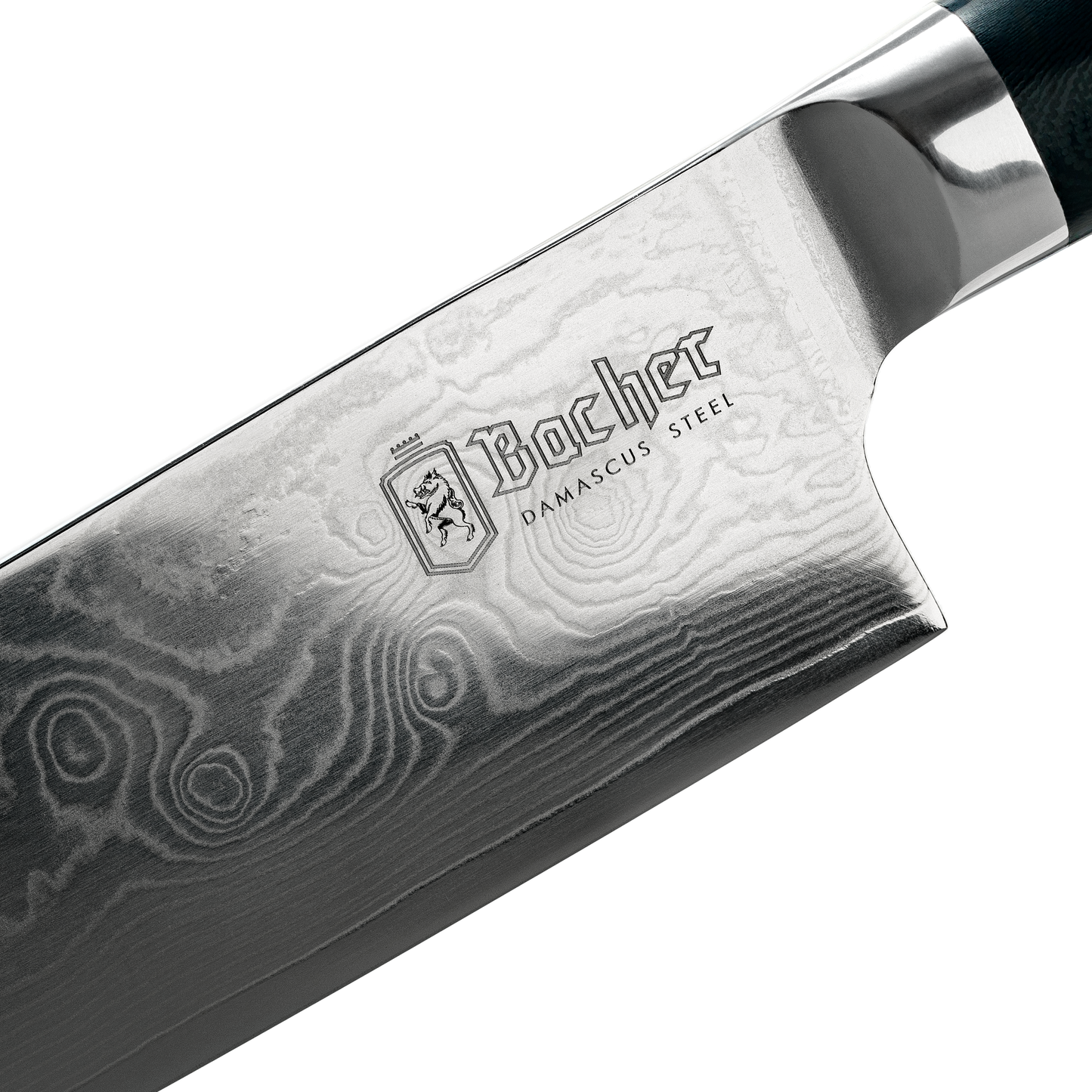 Santoku knife, Damascus steel 18 cm, black