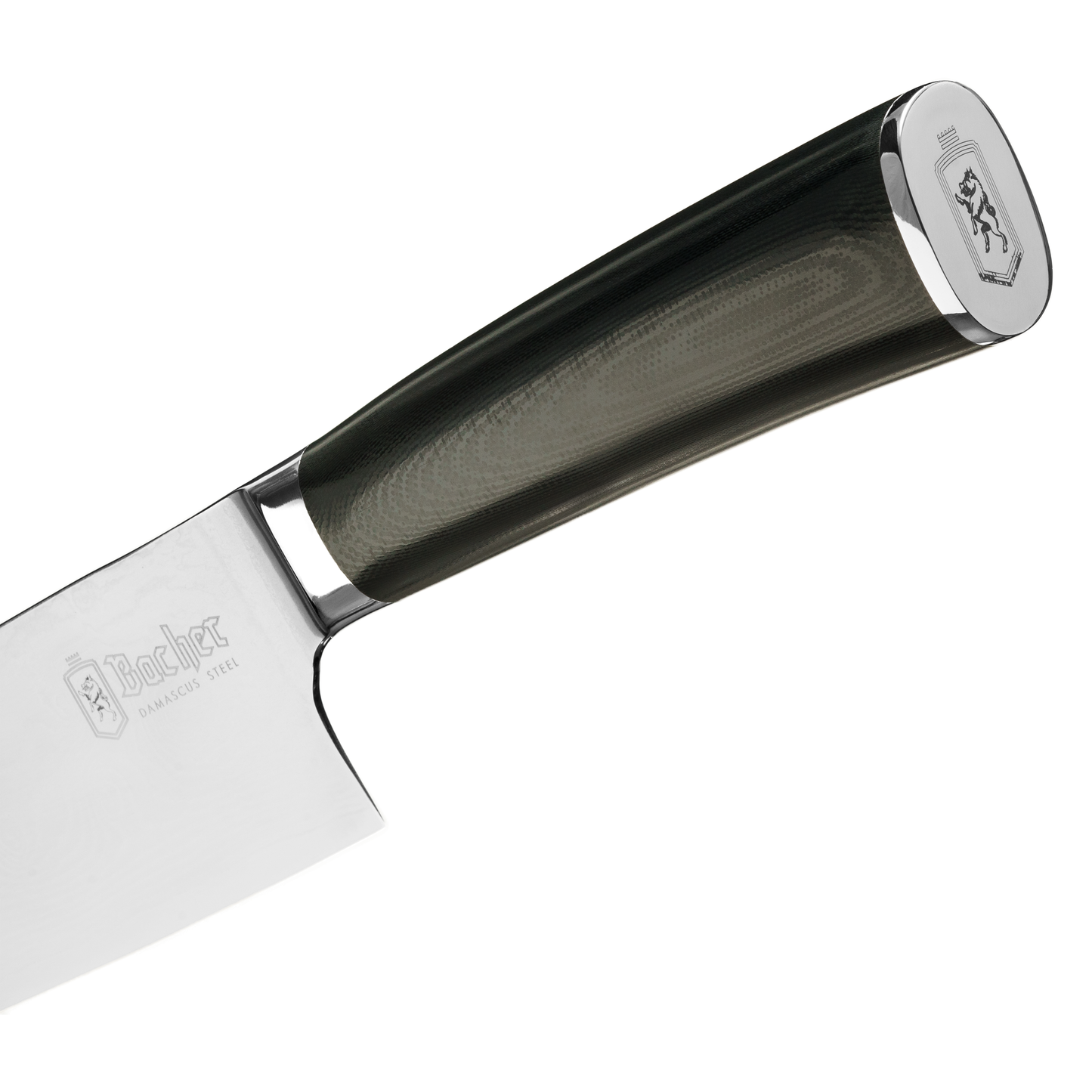 Santoku knife, Damascus steel 18 cm, black